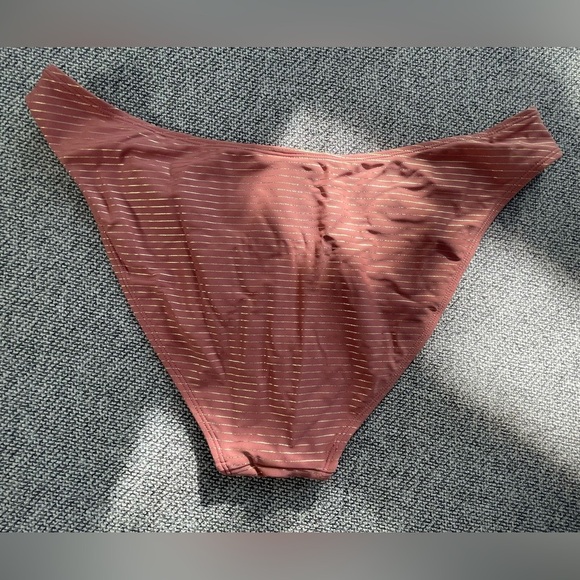 Pink Bikini Bottom with Gold Stripes - Picture 9 of 14